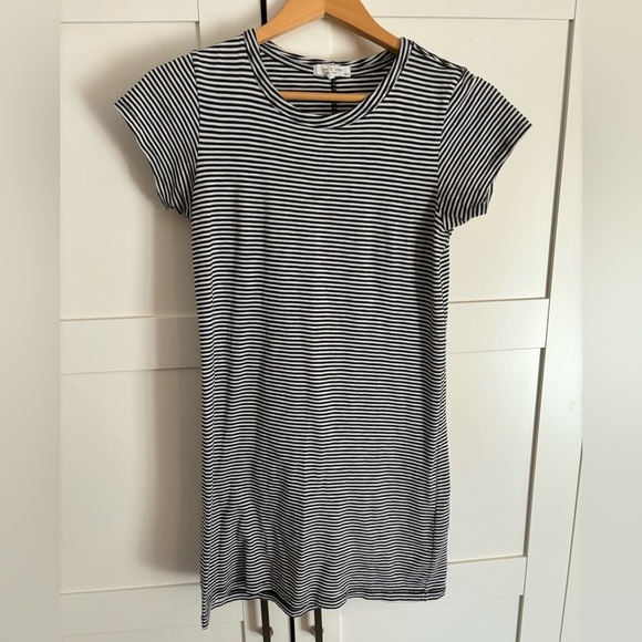 Rag & Bone | The Slub Tee Pima Cotton Mini Dress Black & White | Size XS Casual - Picture 3 of 4